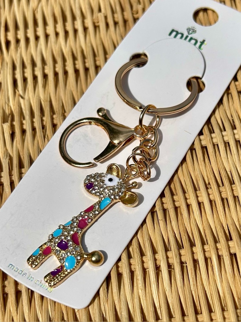 Colorful Giraffe Keychain